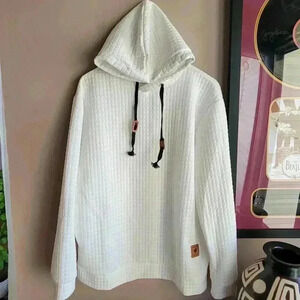 MINT Vogue Sweatshirt Men’s Quilted Hoodie Slim Fit White Men's Medium